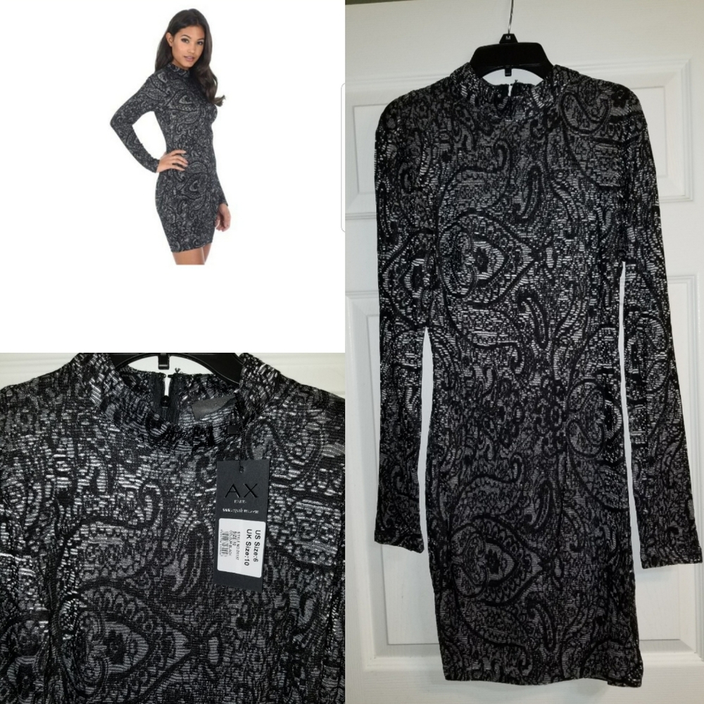 Bodycon long sleeve printed dress